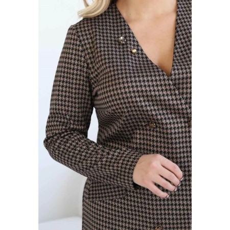 Female dress, size 52, beige color-1