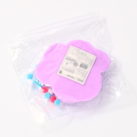 Squash anti -stress - a toy "Cat's foot", with a fluffy sprinkle, mix-9