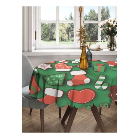 Gingerbread tablecloth “Gingerbread”, Round, Saten, D = 150 cm