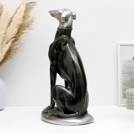 Figure "Dog Lord" silver, 35x25x15cm-2