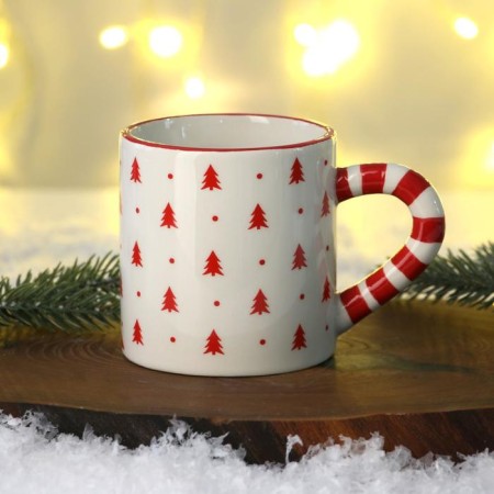 Ceramic mug "Happy New Year!" red, 450 ml, white color-2