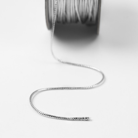 Weaving cord, metallized, d = 1 mm, 45.7 ± 0.5 m, silver color-2