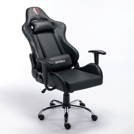 Playing armchair Brabix Hunter GM-130, two pillows, eco-leather, black-2