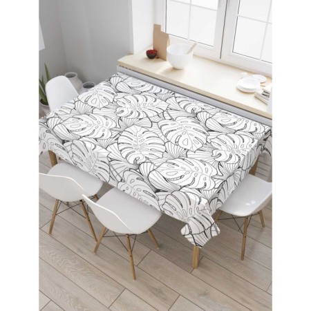 Black and white tropics table, rectangular, oxford, size 120x145 cm