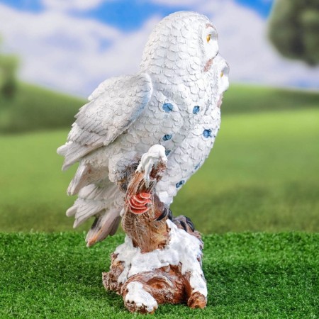 Garden figure "Owls Two sitting on a branch" 32cm-6