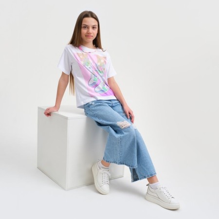 Футболка для девочки KAFTAN "Selfie", рост 146-152, цвет белый-4
