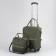 Bag-rug 2 in 1 on wheels 18 ", lightning department, external pocket, green color