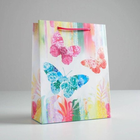 Package Gift Laminated Vertical, Packaging, "Butterflies", 18 x 23 x 8 cm