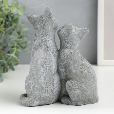 Souvenir Polystone "Cat and cat - washing" Gray 15x8x13 cm-2