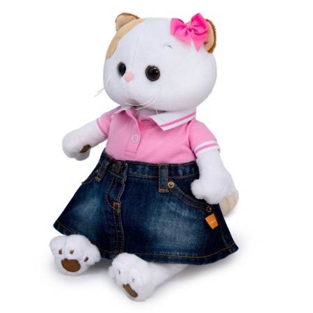 Soft toy "Lee in jeans skirt and polo T-shirt", 27 cm-5