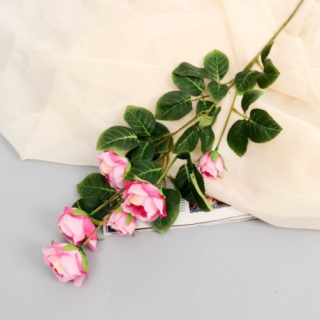 Artificial flowers "bush rose" 80 cm, pink