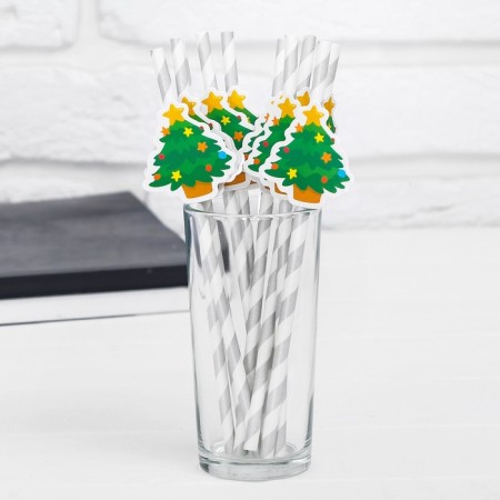 Tubes for the cocktail "Christmas tree", 250 ml, set of 10 pcs.
