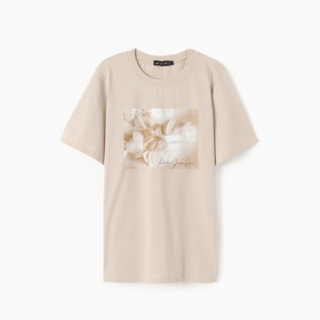 Women's T -shirt, beige color, size 56