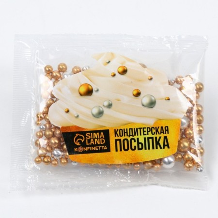 Sprinking confectionery Easter figure: gold, silver, 25 g.-1
