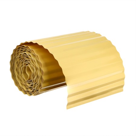 Border tape, 0.2 × 9 m, thickness 0.6 mm, plastic, corrugation, yellow, Greengo-5