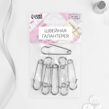 Hat pins, 45 mm, 10 pcs, silver color-3