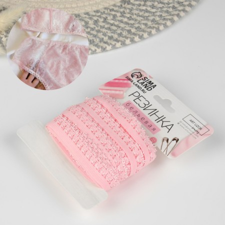 Decorative gum, 14 mm, 10 ± 1 m, light pink color-1