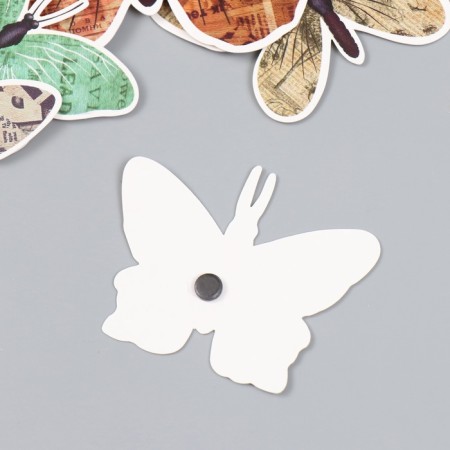 Butterflies cardboard "newspaper" set 12 pcs h = 4-10 cm on magnet-4