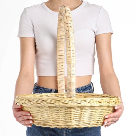 Basket "Product", Dno = 28, Dopt = 41 cm, h = 10/44 cm, manual weaving, vine