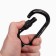 Carabiner with a clutch, 11 x 6 cm, 25 kn, black
