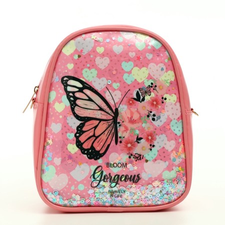Children's backpack 20*9*22.5, lightning department, butterfly, pink-3