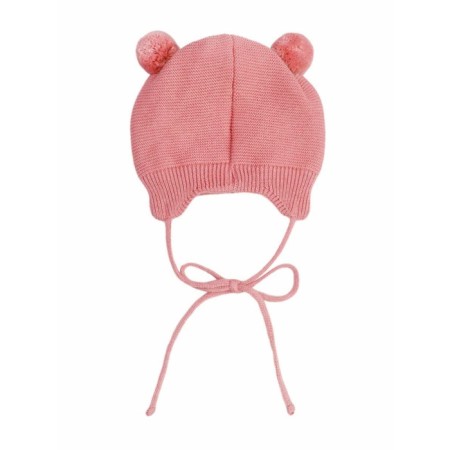 A cap on ties with pompons Children's Amarobaby Pure Love Pompony, with a lining, size 42-44 cm, pink color-7