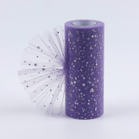 Fatin with sparkles, 15 cm, 11 ± 1 g/sq.m, 23 ± 1 m, lilac color No. 25