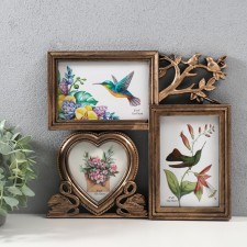 Multi -chamber in 3 photos (10x15/2 pcs, 10x10/1 pcs) plastic, col. bronze