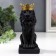 Souvenir Polystone "Black Leo in the Golden Crown" 13.8x5.8x8 cm