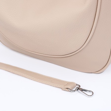 Lurch bag with lightning, external pocket, long belt, beige color-5