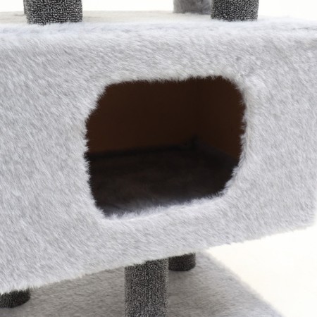 Complex for cats with a cascade clawk, carpet, 53 x 50 x 124 cm, gray-5