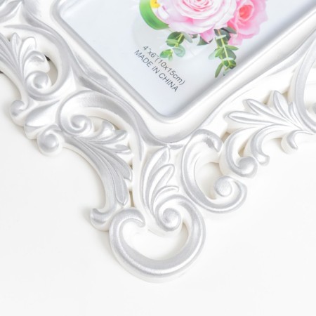 Photo frame plastic 10x15 cm "Royal lush leaves" silver 28x20.5 cm-2