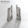 Earrings with rhinestones Xuping rectangle confidence, white color in silver