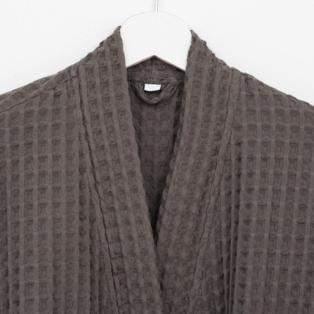 Wafel dressing gown men's elongated Ethel "BOHO" size 58-60, color is light gray, 100% cotton, 290 g/m2-9