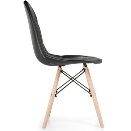 Wooden chair Kvadro array of beech/metal/eco -leather, natural/black 45x52x83 cm-1
