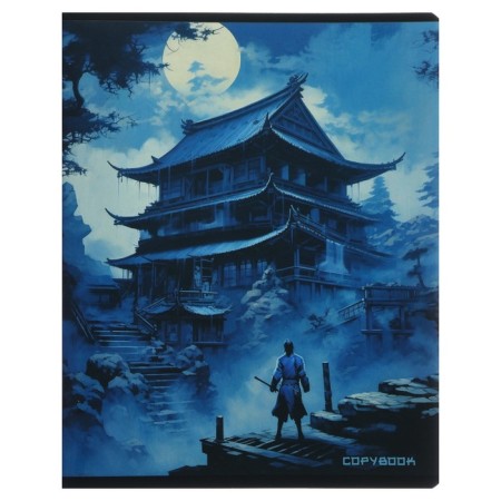 Notebook of 48 sheets in a cage on a clip "Samurai", cover coated cardboard, twin-fluid, UF-flus, OFSET block, mix-2