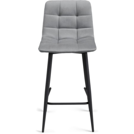 Baric stool for metal/velor, black/gray 43x42x93 cm-1