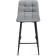Baric stool for metal/velor, black/gray 43x42x93 cm