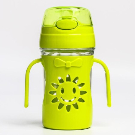 Children's stroke with silicone tube "Sun", 250 ml., With handles, color mix-6