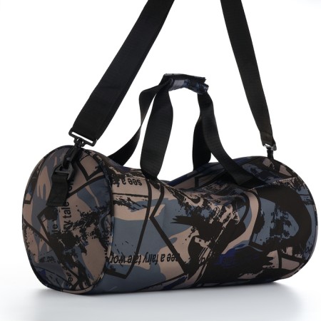 Sports bag, textura, average size, gray/blue color-2