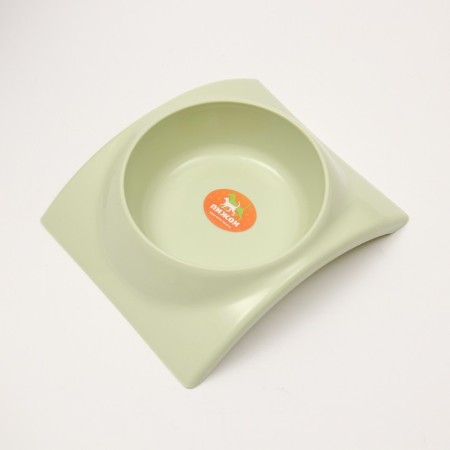 Plastic curved bowl 400 ml, 19.5 x 16.8 x 5 cm, green-1
