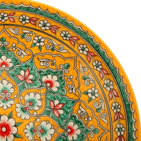 Largan Rishtan ceramics "Flowers", 31 cm, yellow-5