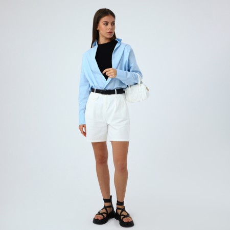 Bag Cross-Bodi with a zipper, white color-8