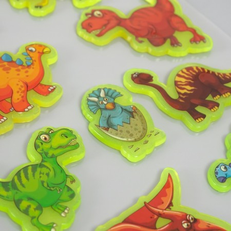 Silicon sticker on the glass phosphorus "dinosaurus" 20x16 cm-2