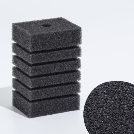 Rectangular sponge for the turbo filter No. 5, 6 x 8 x 12 cm, gray