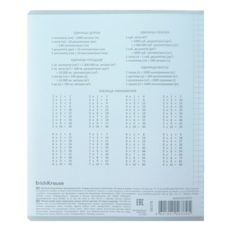 Notebook 24 sheets in the Erichkrause Coverprio Pastel Classic Code, Plastic Cover, Offset block, 100%whiteness, mint-6