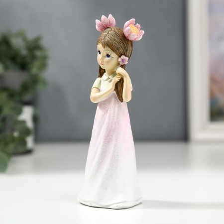 Souvenir Polystone "Baby with flowers in hair" 15.5x6x6.5 cm-1