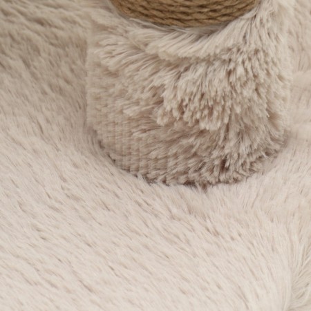 Complex for cats with a claw, with a lounger, 63 x 41 x 76 cm, fluffy fur, jute, gray-4