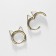 Cooping earrings Xuping cat, white color in gold, d = 1.6 cm