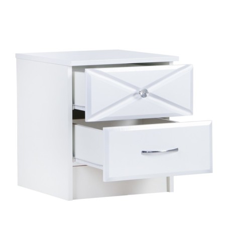 Tumbling bedside Seville MDF, white/white glossy-1